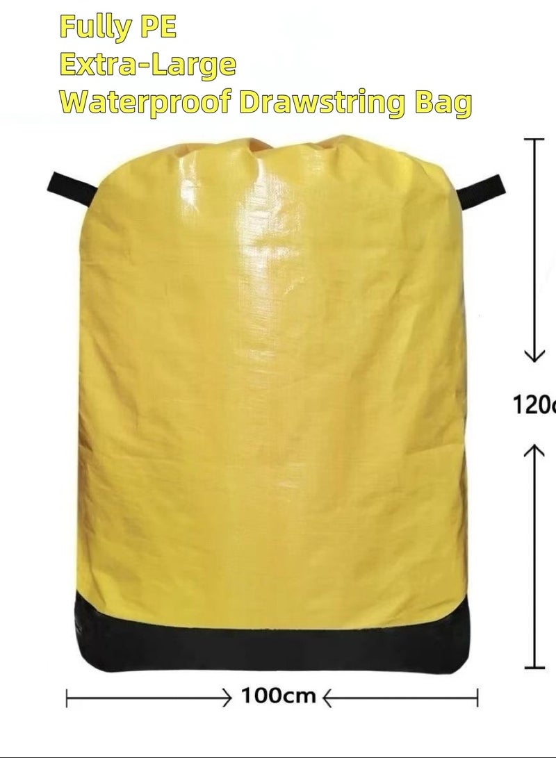 أكياس نقل كبيرة السعة، قطعة واحدة 250 لتر سلال تخزين مقاومة للماء مع رباط شد، للملابس والمزيد، مثالية لتنظيم المنزل والانتقال - Image 2